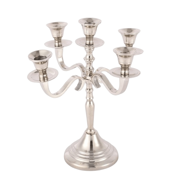 ALUMINIUM 5 STICKS CANDLEBRA HOLDER